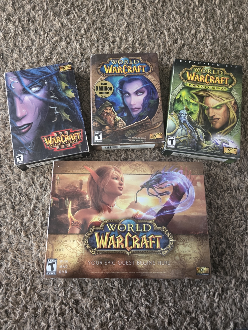 Original World of Warcraft PC Game Lot  Expansions Discs Blizzard WoW Bundle